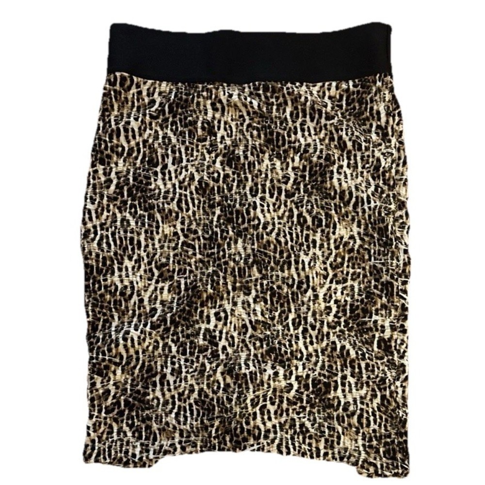 Inc International Concepts Brown Cheetah Skirt Leopard‎ Animal Pull-On Pencil L